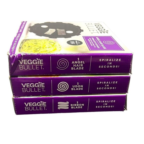 Veggie Bullet Blade Set Of 3 Replacement Angel Hair Udon Ribbon  Open‎ Package - Picture 3 of 10
